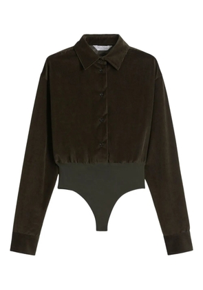Max Mara velvet shirt bodysuit - Green