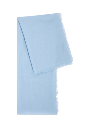 AMA PURE fringed-trim cashmere scarf - Blue
