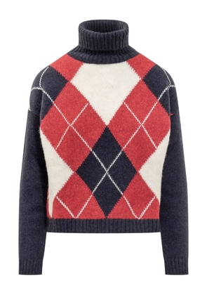 Semicouture argyle turtleneck sweater - Blue