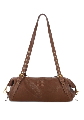 Miu Miu leather eyeleted tote bag - Brown