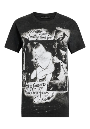 Dolce & Gabbana graphic-print distressed T-shirt - Black