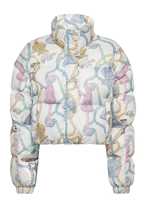 Philipp Plein tassel-key print puffer jacket - Neutrals