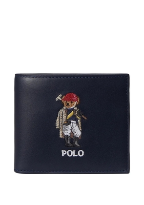 Polo Ralph Lauren embroidered-bear leather billfold wallet - Blue