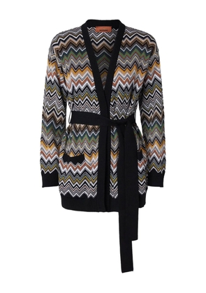 Missoni chevron-pattern belted cardigan - Black