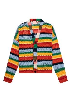 Marni x No Vacancy Inn striped crochet cardigan - Red