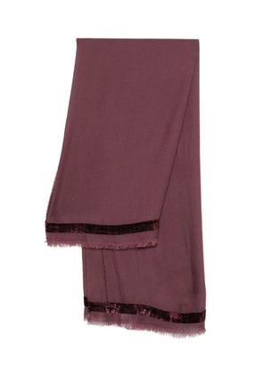 Faliero Sarti fringed-trim scarf - Purple