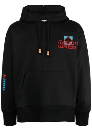 Adish Kharaz-logo cotton hoodie - Black