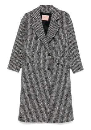 TWINSET herringbone coat - Black