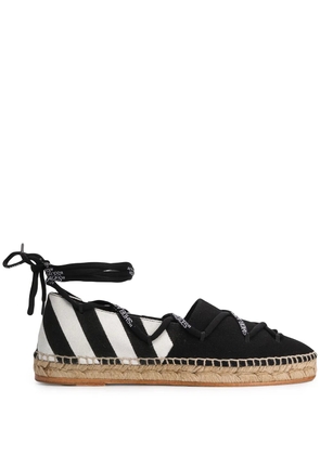 Off-White diagonal stripe tie espadrilles - Black