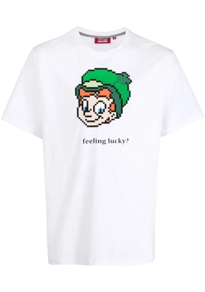 Mostly Heard Rarely Seen 8-Bit Feeling Lucky cotton T-shirt - White