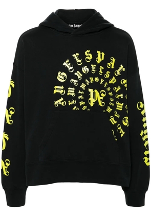 Palm Angels logo-print cotton hoodie - Black