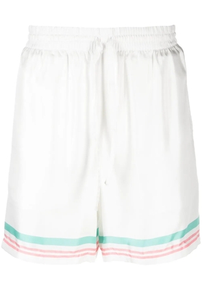 Casablanca Tennis Club Icon silk shorts - White
