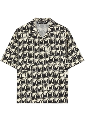 Palm Angels palm-tree print bowling shirt - Black