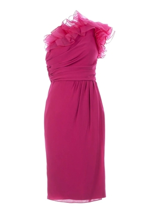 Giambattista Valli one shoulder ruffle dress - Pink