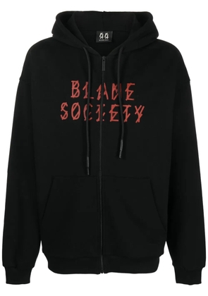 44 LABEL GROUP Greed cotton zipped hoodie - Black