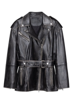 STAND STUDIO Leona leather biker jacket - Black