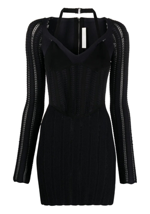 Dion Lee open-knit corset minidress - Black