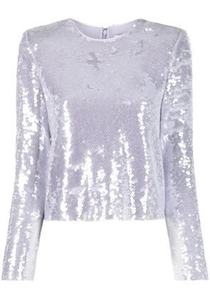 Self-Portrait sequin long-sleeve top - Purple