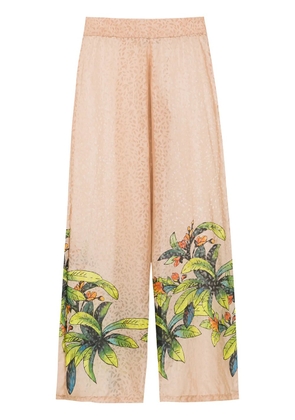 Amir Slama silk printed trousers - Neutrals