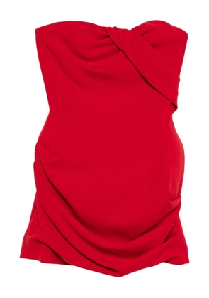 Magda Butrym draped strapless mini dress - Red