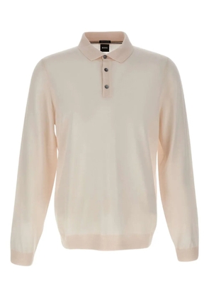 BOSS long-sleeve three-button polo shirt - 131 WHITE