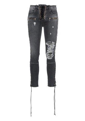 UNRAVEL PROJECT Skinny stonewash ripped skinny jeans - Grey
