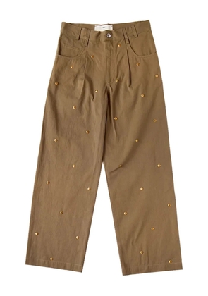 Song For The Mute bead-embellished straight-leg trousers - Neutrals