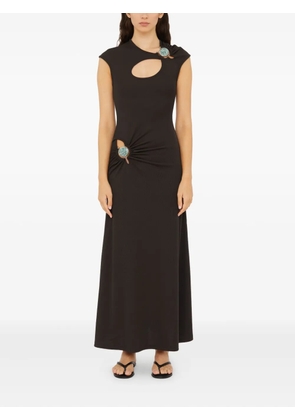 Christopher Esber hollow mineral stone maxi dress - Black