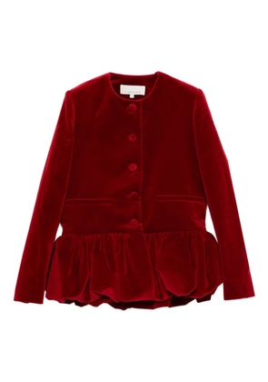 LIBEROWE peplum-hem velvet jacket - Red