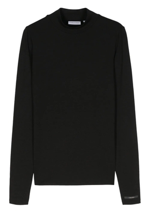 Calvin Klein fine-ribbed mock-neck top - Black