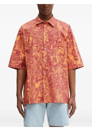 COUNTY OF MILAN abstract-print short-sleeve shirt - Orange