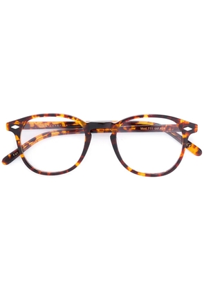 Lesca round-frame glasses - Brown