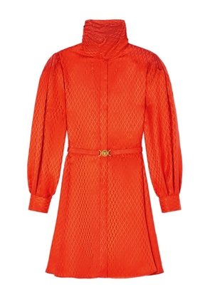 Versace geometric-pattern belted dress - Red
