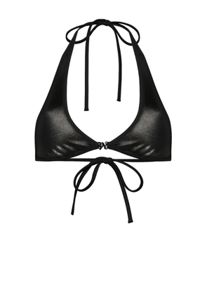 Palm Angels monogram-plaque bikini top - Black