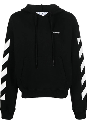 Off-White logo-print drawstring hoodie - Black
