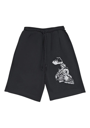 Warren Lotas graphic-print drawstring shorts - Black