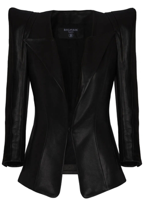 Balmain lambskin fitted jacket - Black