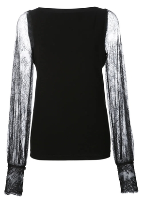 Plein Sud sheer lace sleeve blouse - Black