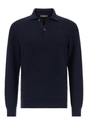 Boggi Milano ribbed-knit polo shirt - Blue
