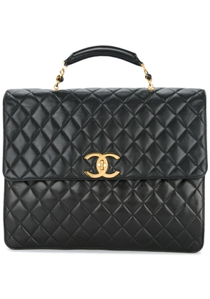 CHANEL Pre-Owned quilted briefcase business handbag - Black