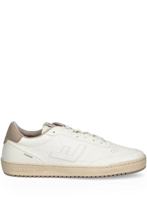 Flamingos perforated-detail leather sneakers - White