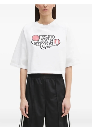 Fiorucci graphic-print cropped top - White