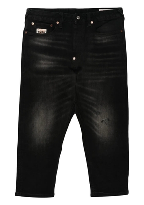 EVISU logo-patch cropped jeans - Black