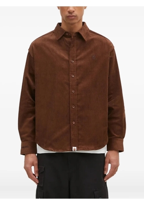 A BATHING APE® corduroy button-down shirt - Brown