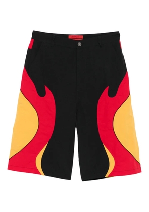 KUSIKOHC Rider flame-print shorts - Black