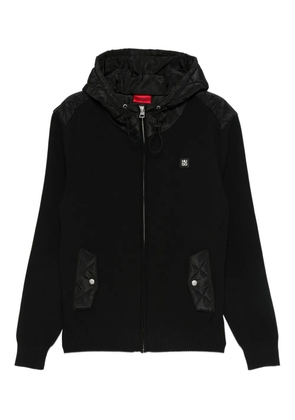HUGO quilted-pockets hooded jacket - Black