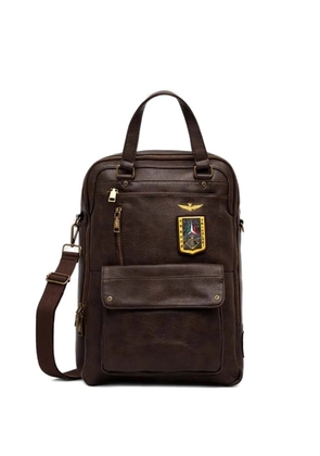 Aeronautica Militare patch top-handle backpack - Brown
