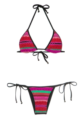 Amir Slama panelled triangle bikini set - Red