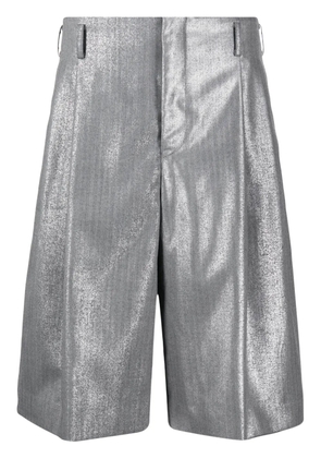 Comme des Garçons Homme Plus metallic-finish wool shorts - Silver