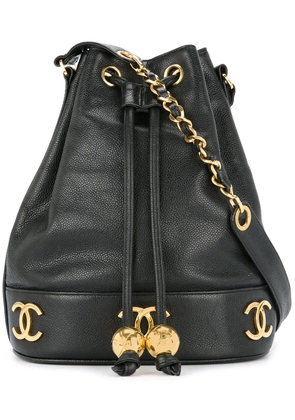 CHANEL Pre-Owned CC drawstring bucket bag - Black